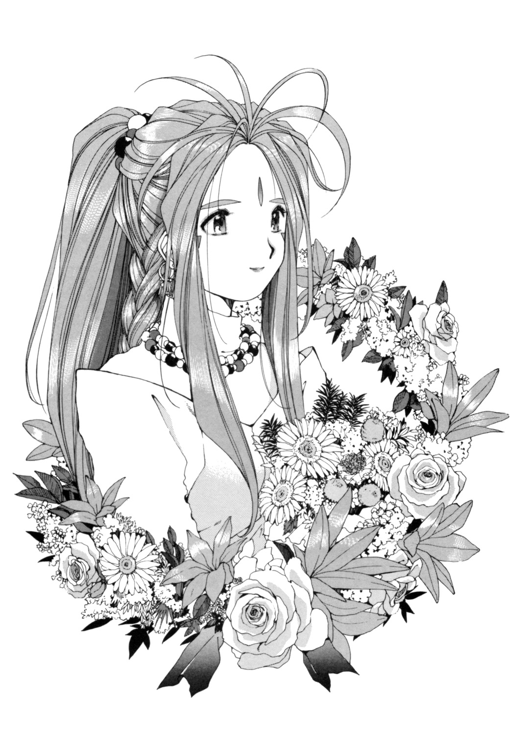 ah_my_goddess, belldandy, fixed, fujishima_kousuke, monochrome