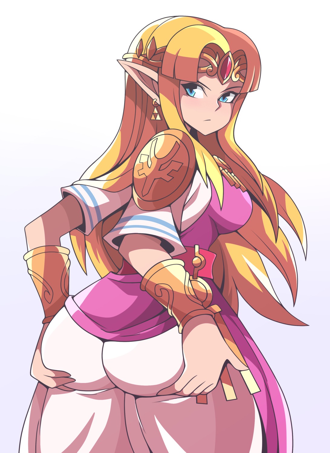 abysswatchers, armor, ass, dress, pointy_ears, princess_zelda, the_legend_of_zelda