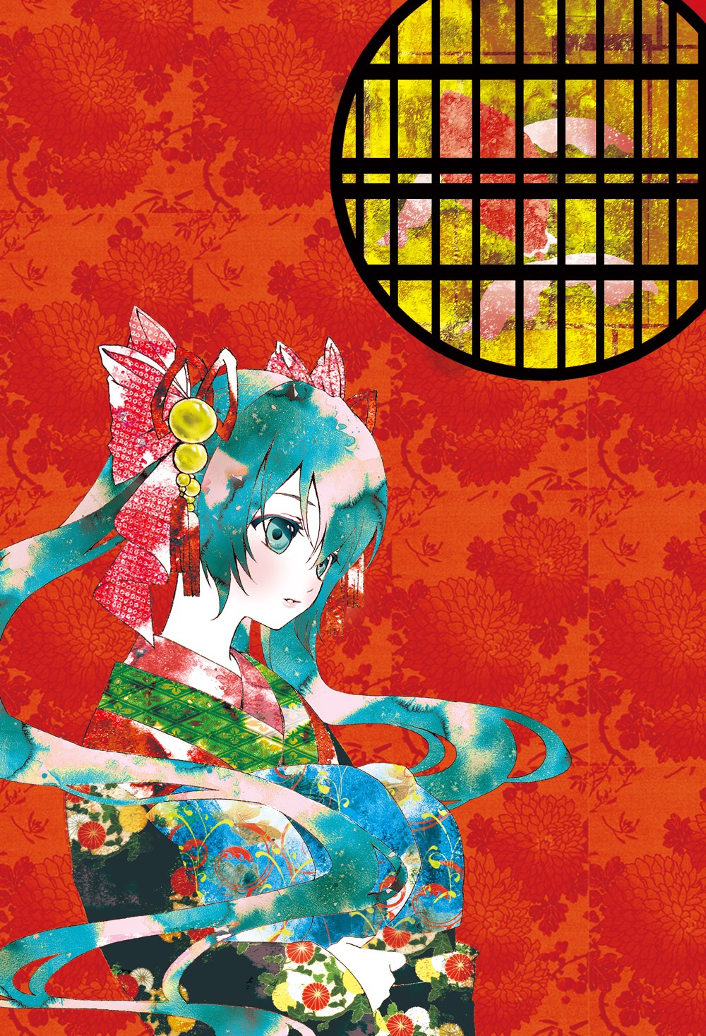 hatsune_miku, kimono, vocaloid, yuhka