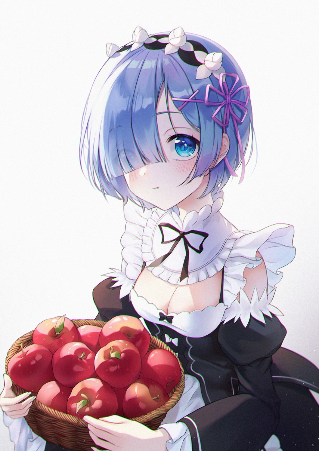 cleavage, maid, re:zero_kara_hajimeru_isekai_seikatsu, rem_(re_zero), tellmedor