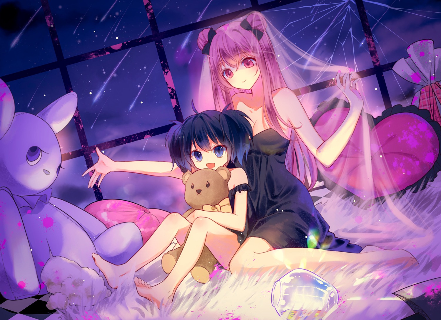 dress, feet, happy_sugar_life, koube_shio, matsuzaka_satou, no_bra, zararol