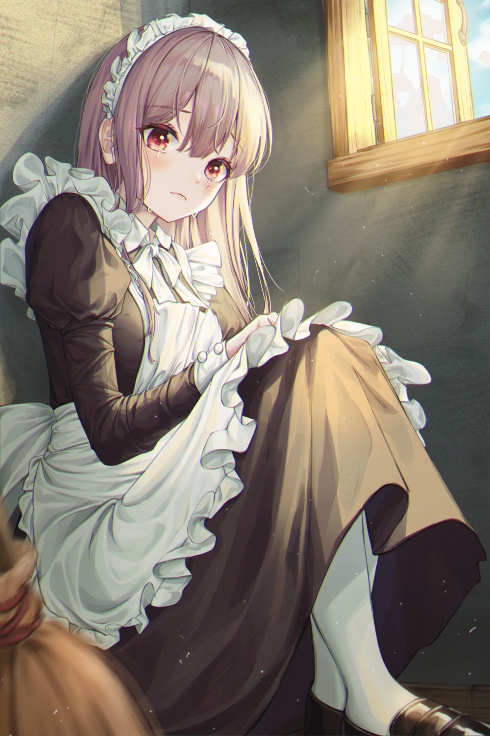 kongsi, maid, pantyhose, skirt_lift