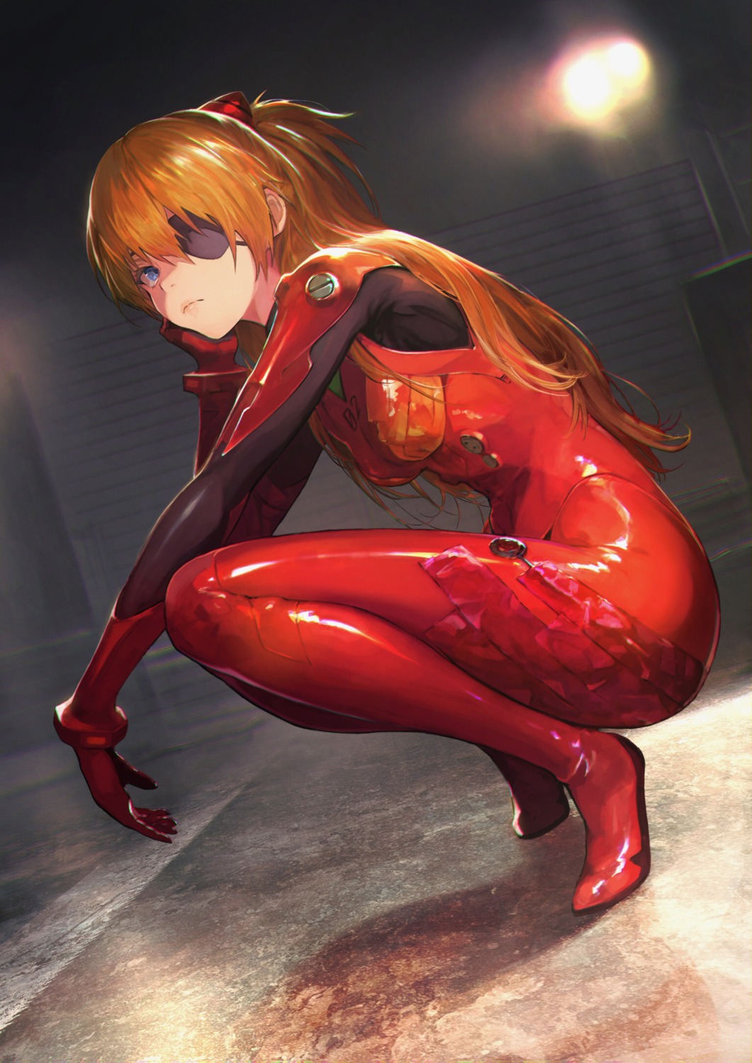 bodysuit, eyepatch, neon_genesis_evangelion, shirataki_jiro, souryuu_asuka_langley