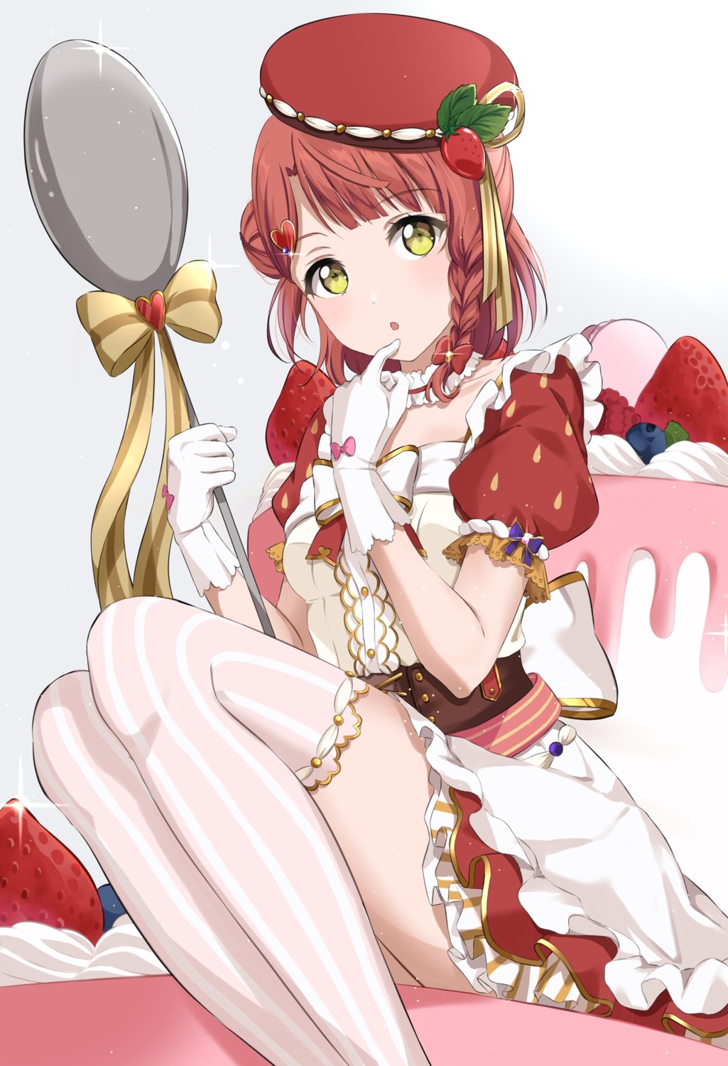 gorilla-shi, love_live!_(series), love_live!_nijigasaki_gakuen_school_idol_doukoukai, skirt_lift, thighhighs, uehara_ayumu, uniform