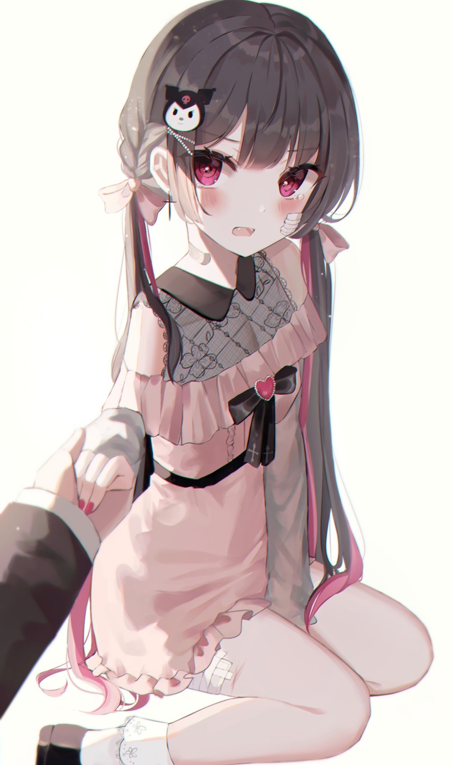 bandaid, dress, kuromi_(sanrio), riko_(rik0ring)