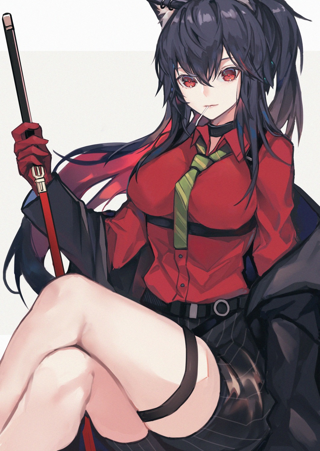 animal_ears, fanshu, garter, sword