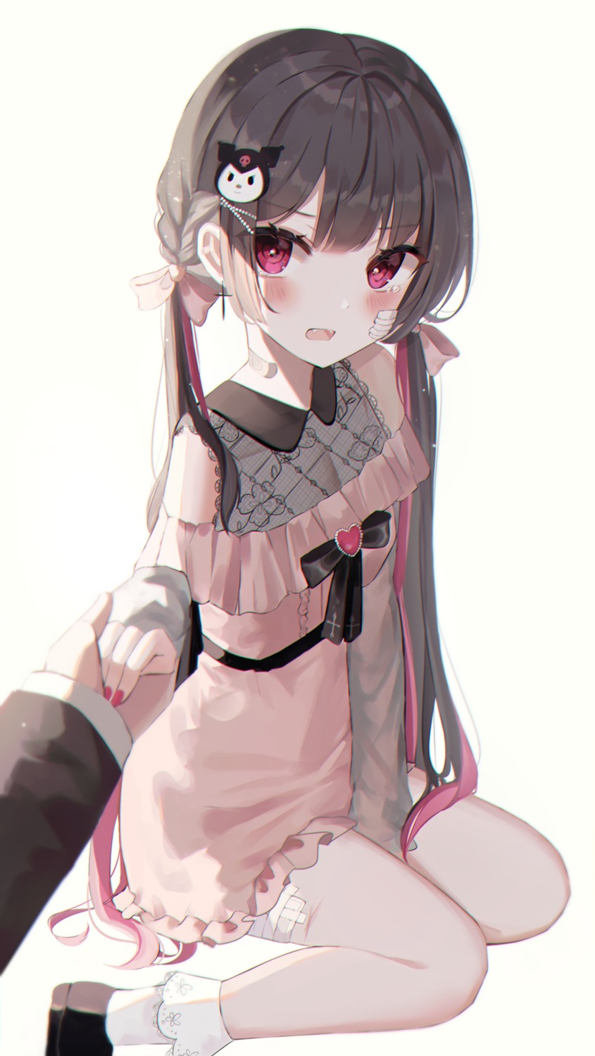 bandaid, dress, kuromi_(sanrio), riko_(rik0ring)