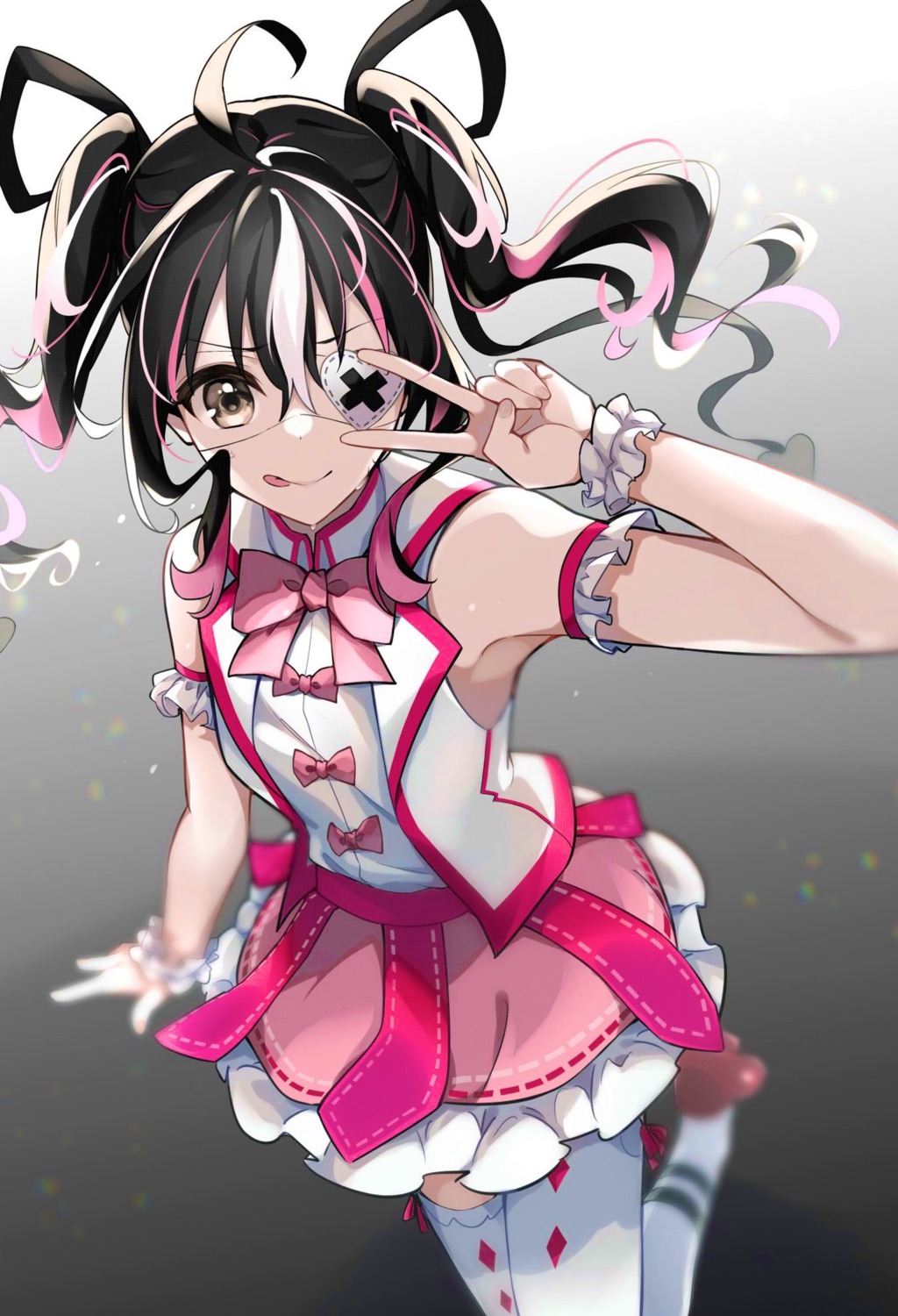 eyepatch, itame_moyashi, saikawa_yui, tantei_wa_mou_shindeiru., thighhighs, uniform