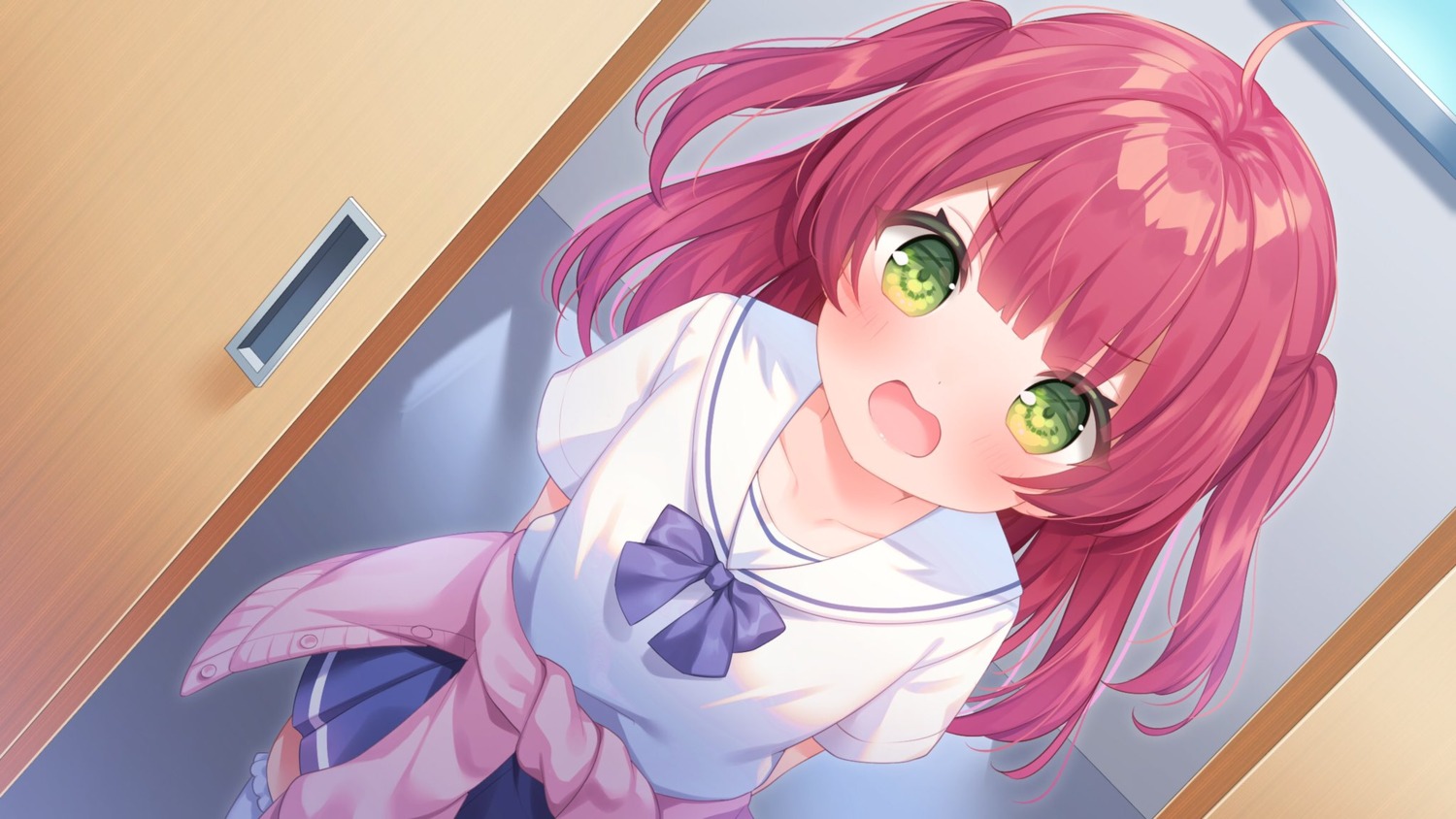 komachi_pochi, seifuku, sweater, thighhighs