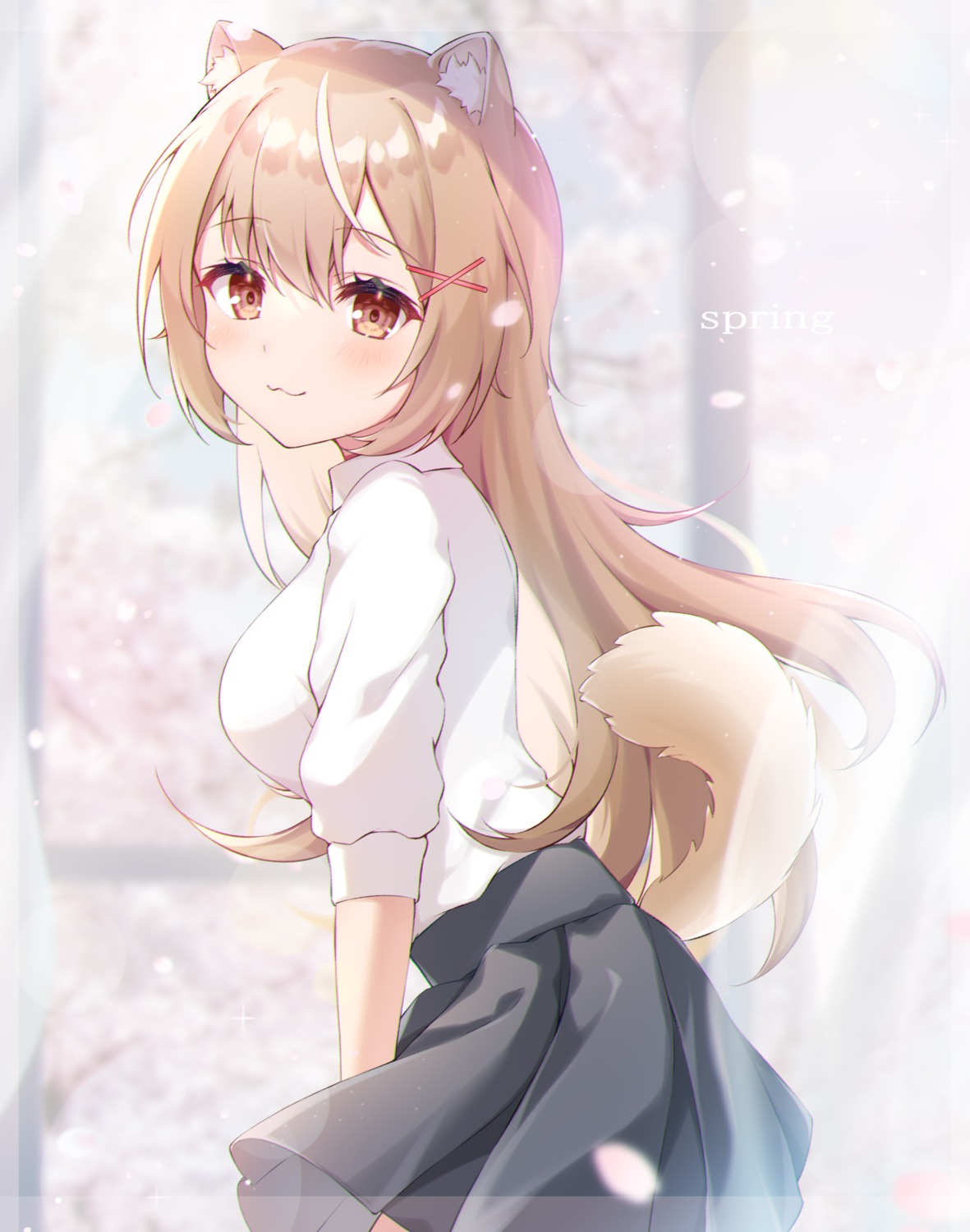 animal_ears, nekomimi, seifuku, tail, zky_(oekaky)