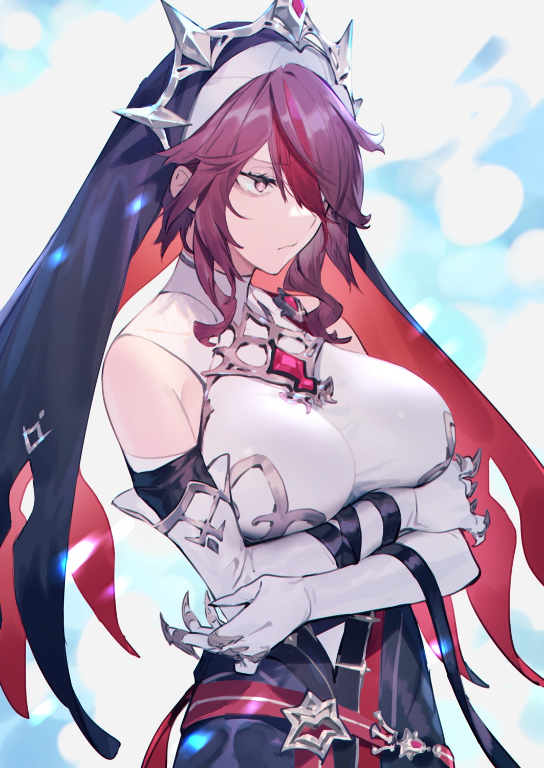 breast_hold, bukurote, genshin_impact, nun, rosaria