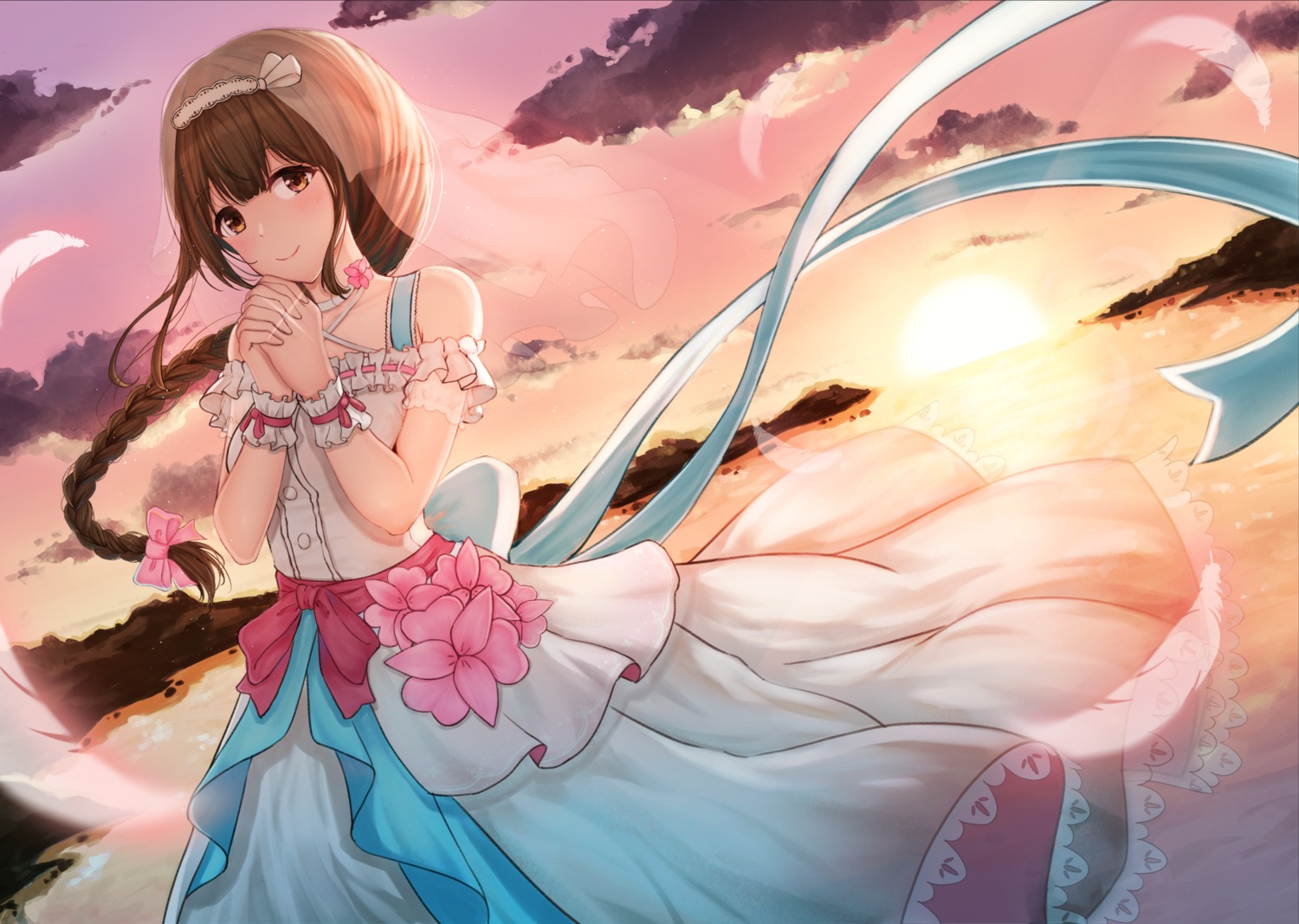 aiban, dress, kuwayama_chiyuki, skirt_lift, the_idolm@ster, the_idolm@ster_shiny_colors