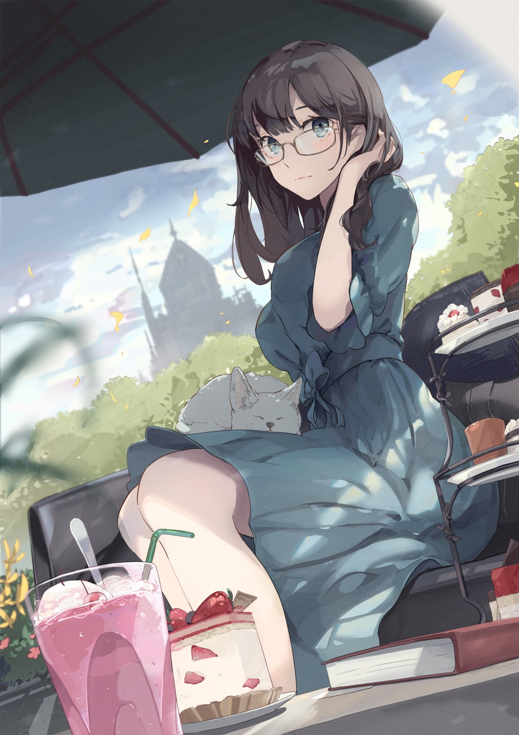 dress, kodamazon, megane, neko