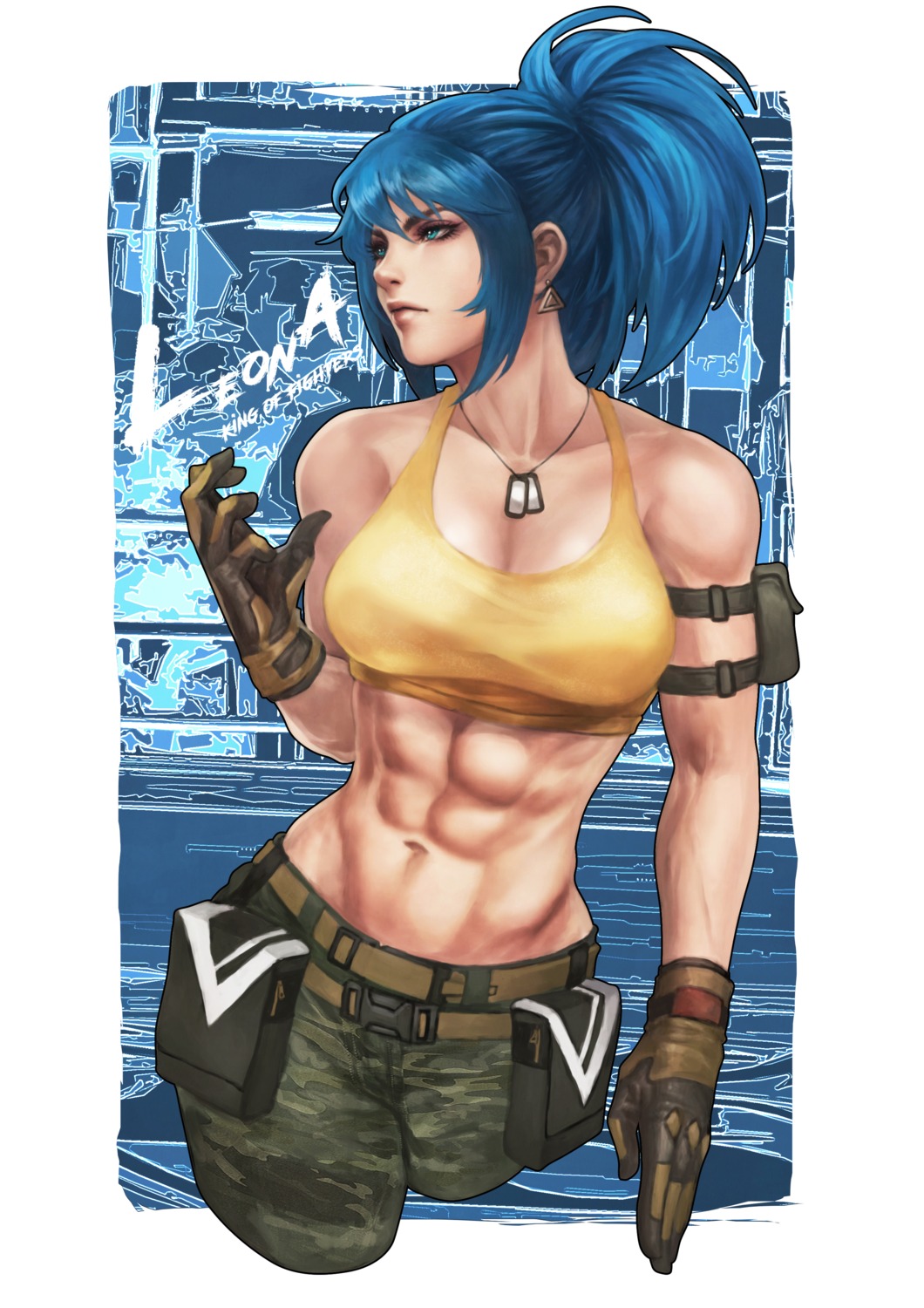 cleavage, king_of_fighters, leona_heidern, monori_rogue, uniform