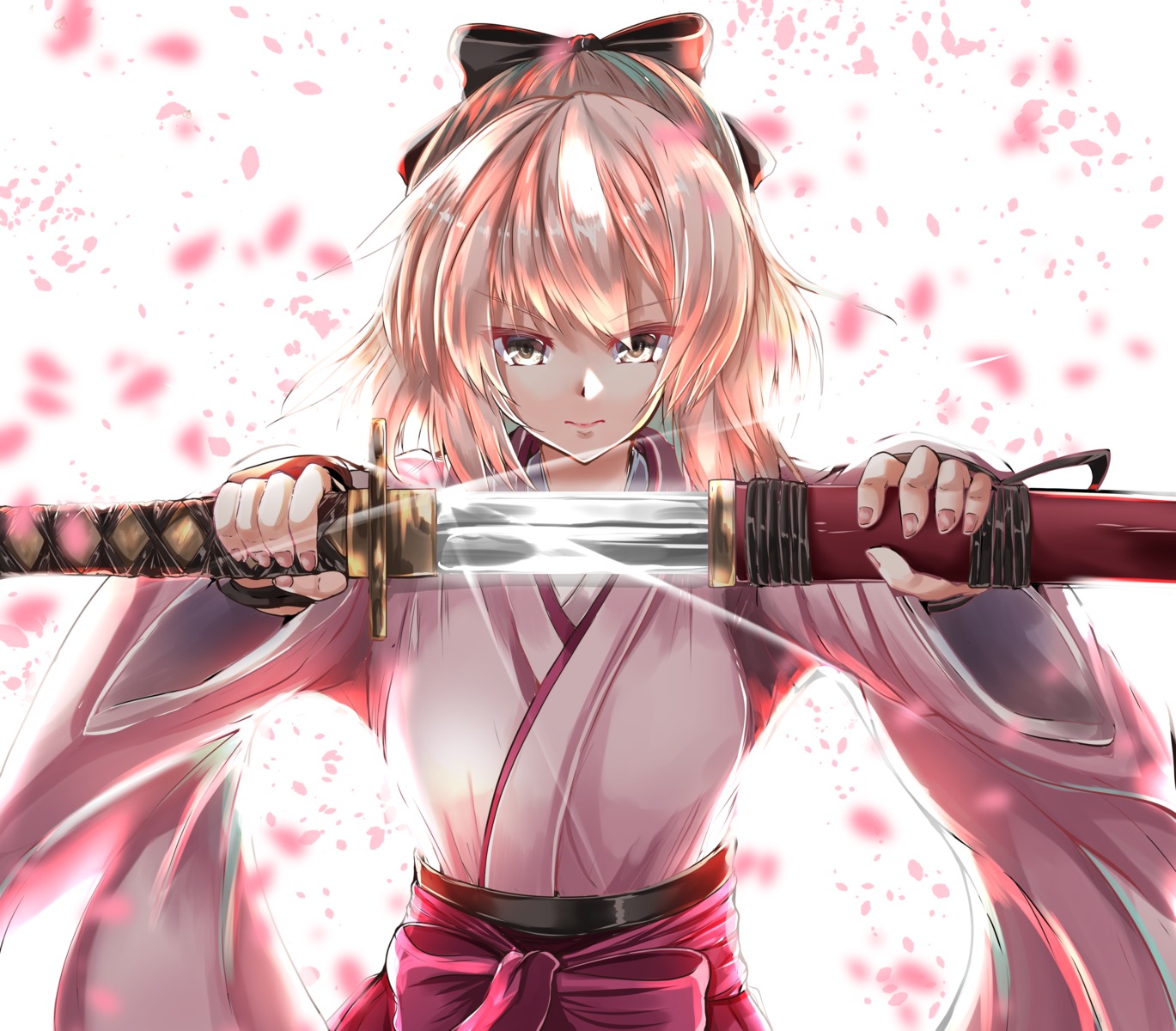 fate/grand_order, japanese_clothes, kentan, okita_souji_(fate), sword