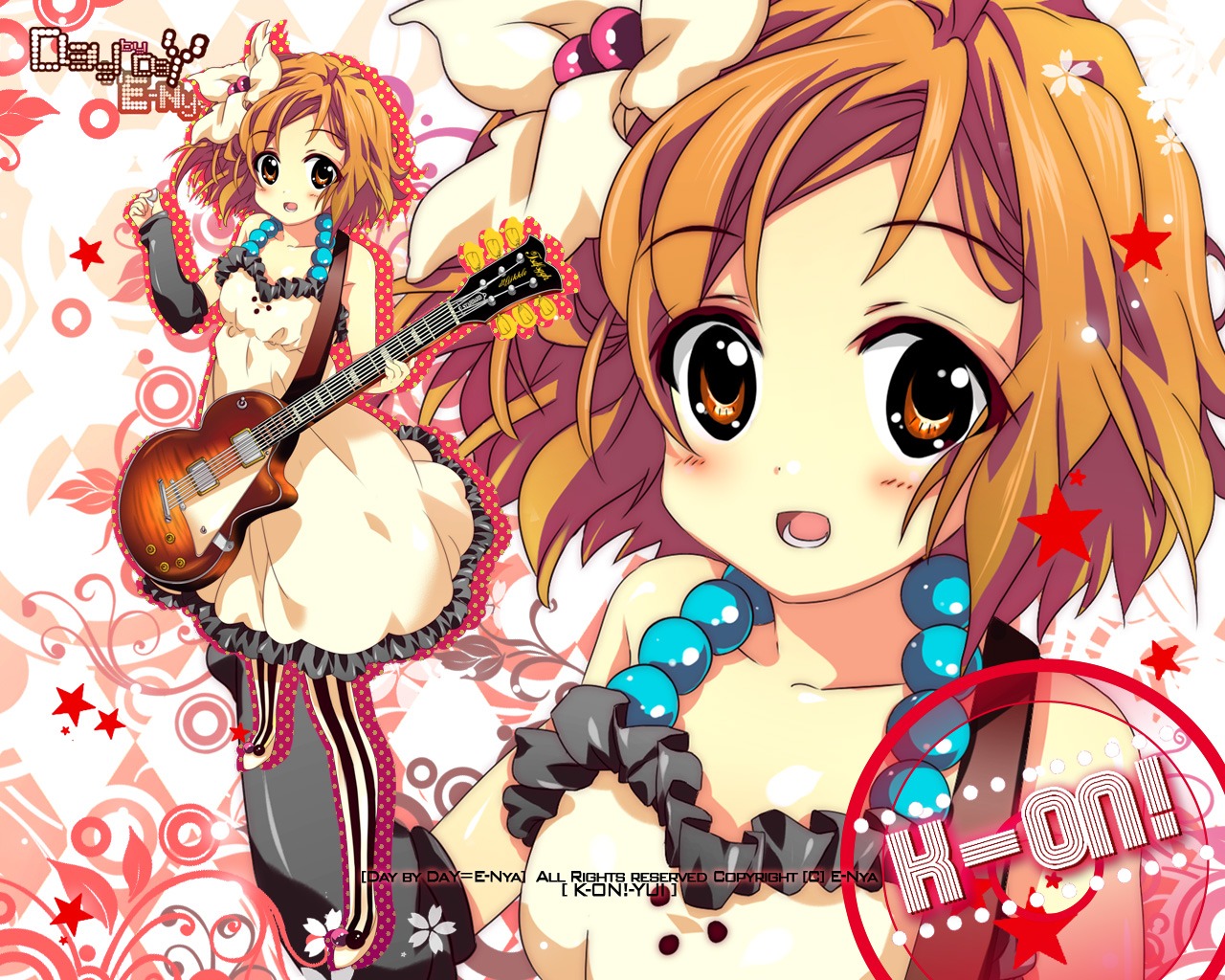 e-nya, hirasawa_yui, k-on!, pantyhose, wallpaper