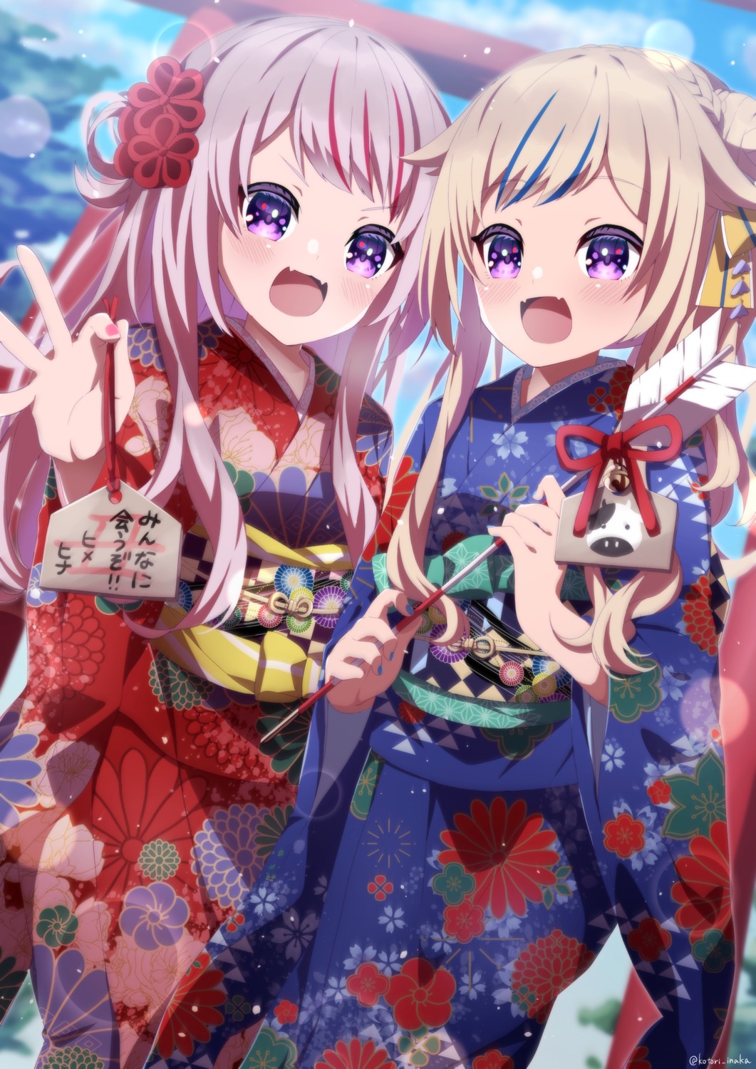 himehina_channel, kimono, kotori_inaka, suzuki_hina, tanaka_hime