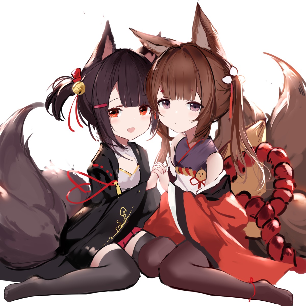 akagi-chan_(azur_lane), akagi_(azur_lane), amagi-chan_(azur_lane), amagi_(azur_lane), an_yasuri, animal_ears, azur_lane, japanese_clothes
