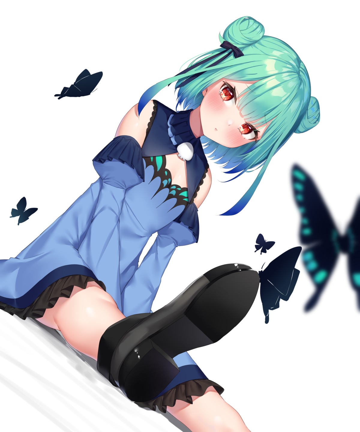 dress, hololive, k_mugura, uruha_rushia