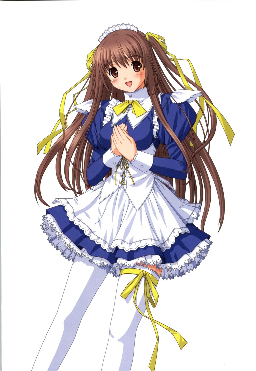 kazami_yui, maid, nekonyan, parfait_chocolate_second_brew, thighhighs