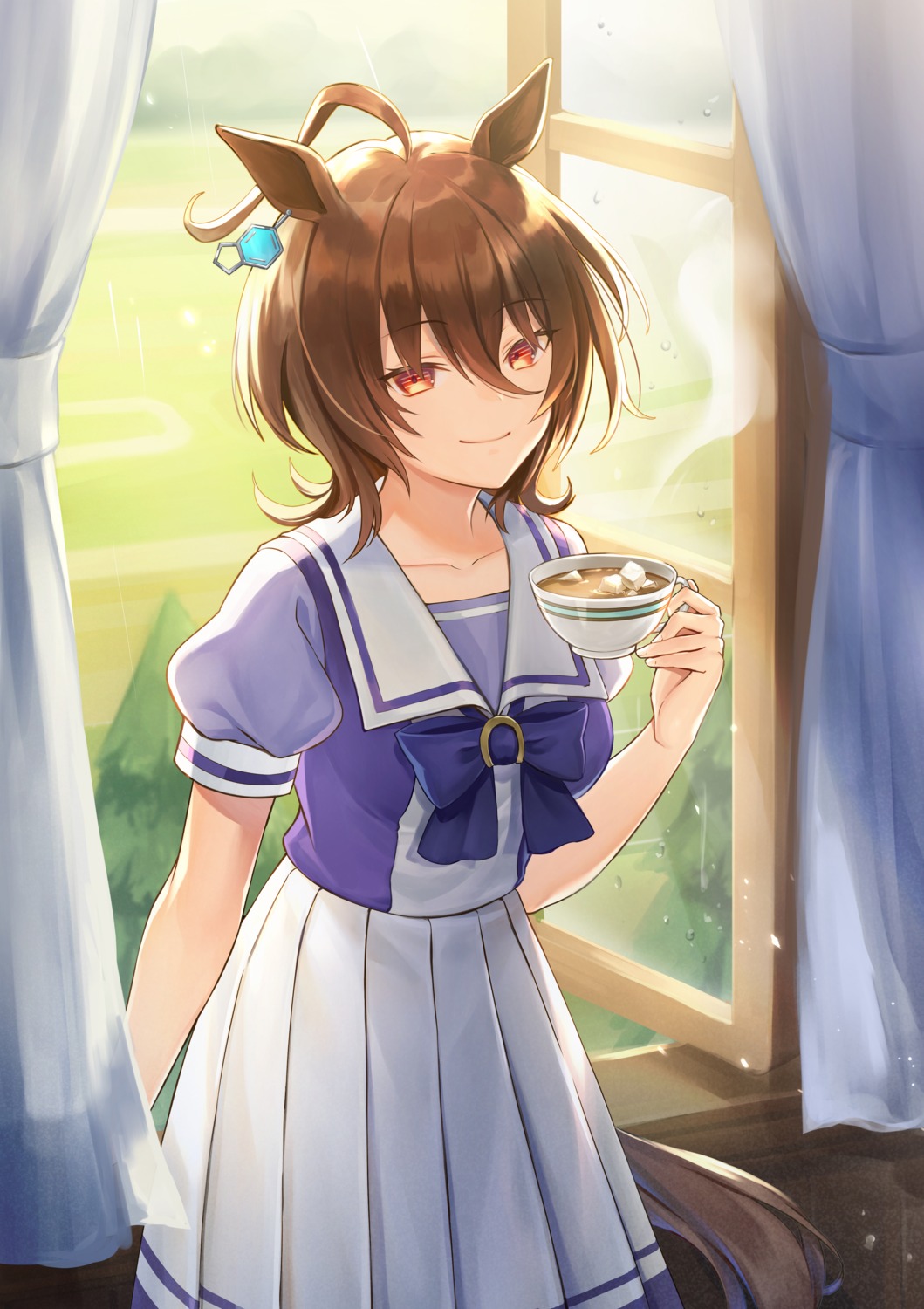 agnes_tachyon_(umamusume), animal_ears, seifuku, tail, tamu_(tamurarucaffe1226), uma_musume_pretty_derby