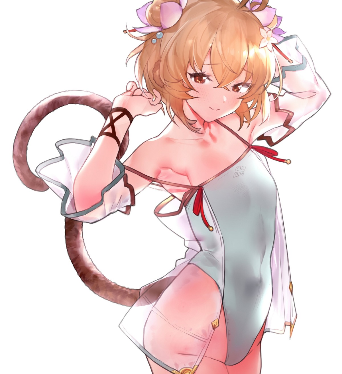 andira_(granblue_fantasy), animal_ears, granblue_fantasy, leotard, remora180, see_through, tail
