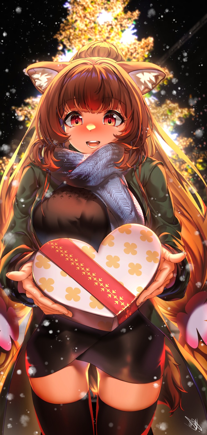 acuma, animal_ears, raphtalia, tail, tate_no_yuusha_no_nariagari, thighhighs, valentine