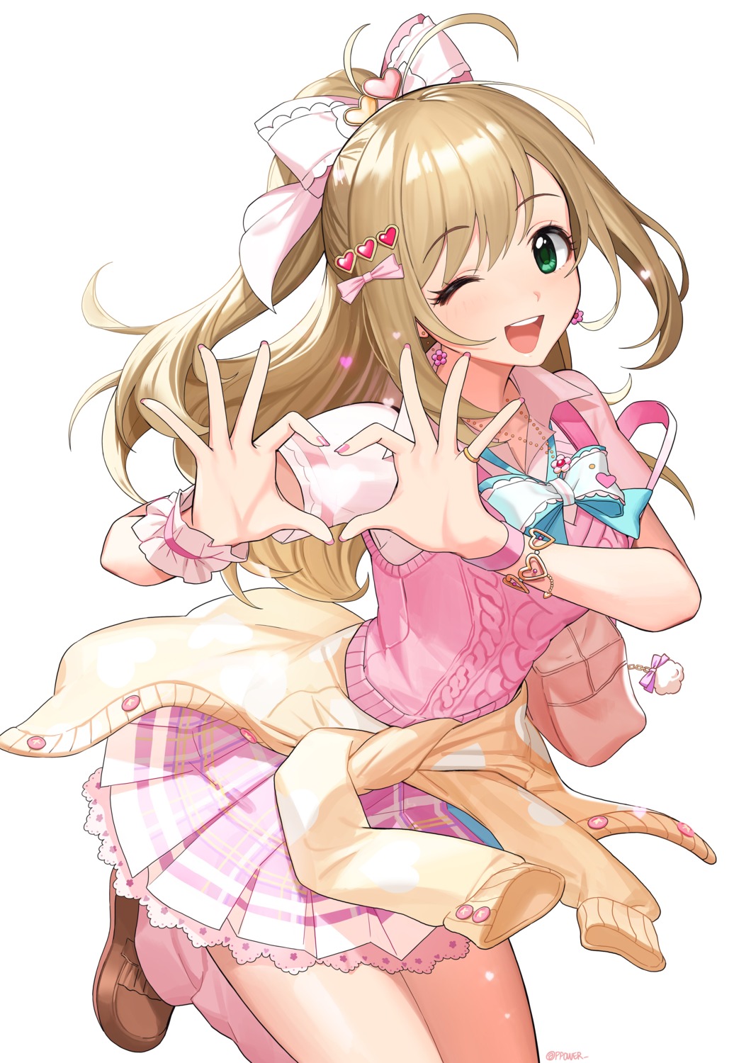 power_(lu_power), satou_shin, skirt_lift, sweater, the_idolm@ster, the_idolm@ster_cinderella_girls