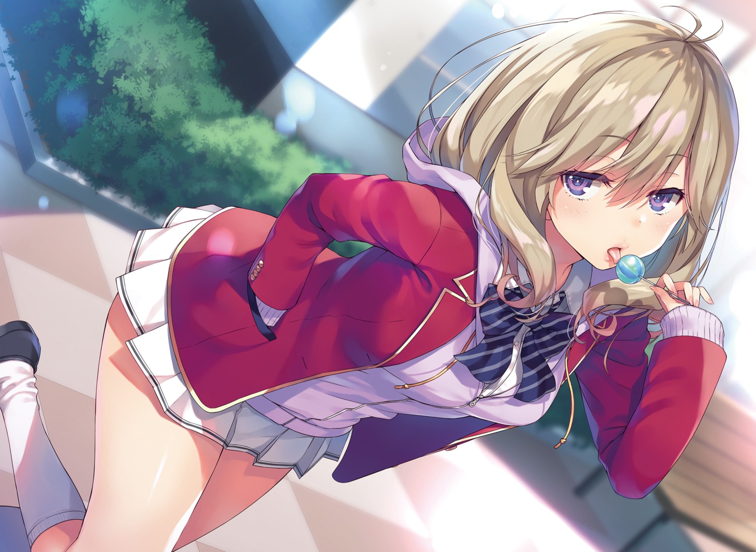 detexted, seifuku, skirt_lift, tomose_shunsaku, tsubaki_sakurako, youkoso_jitsuryoku_shijou_shugi_no_kyoushitsu_e