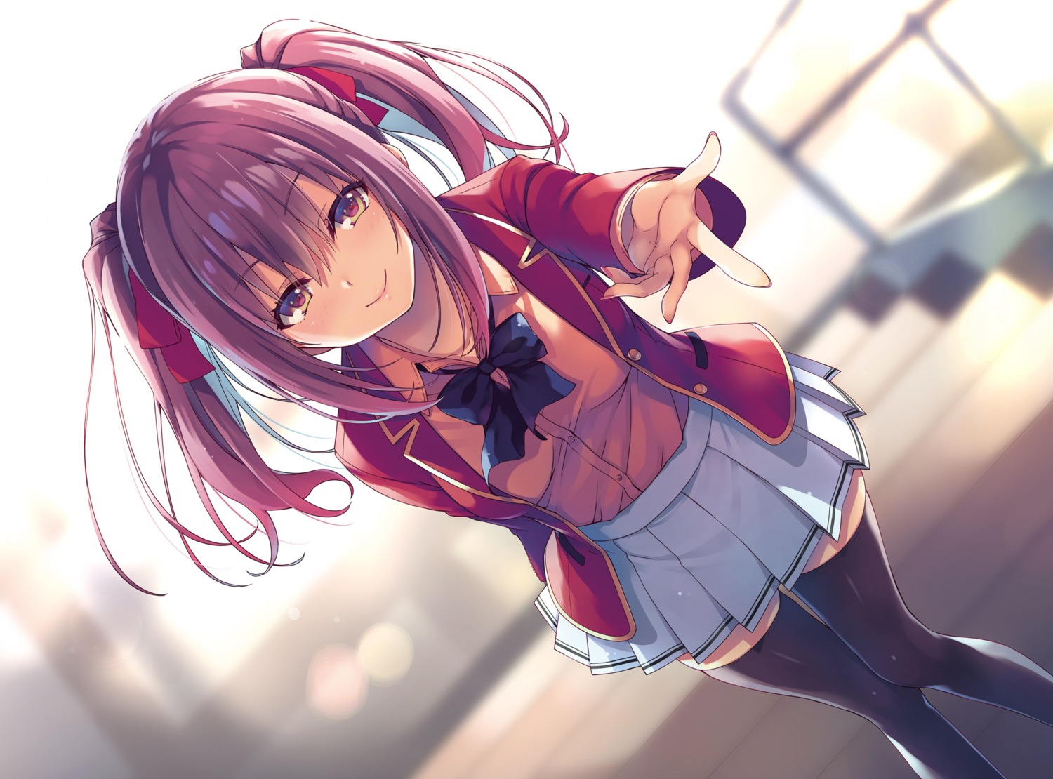 amasawa_ichika, detexted, seifuku, thighhighs, tomose_shunsaku, youkoso_jitsuryoku_shijou_shugi_no_kyoushitsu_e