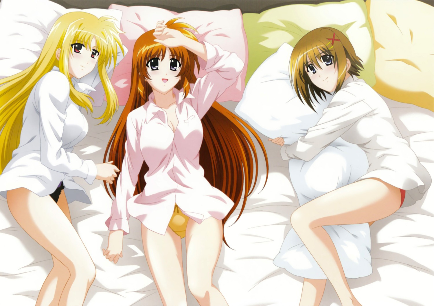 fate_testarossa, komori_atsushi, mahou_shoujo_lyrical_nanoha, mahou_shoujo_lyrical_nanoha_strikers, okuda_yasuhiro, takamachi_nanoha, yagami_hayate