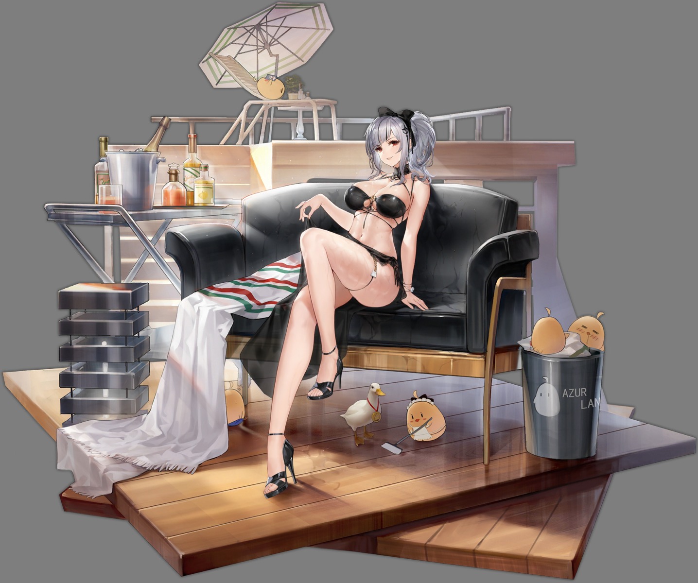 azur_lane, bikini, garter, giulio_cesare_(azur_lane), gujianshaonu, heels, manjuu_(azur_lane), skirt_lift, swimsuits, transparent_png