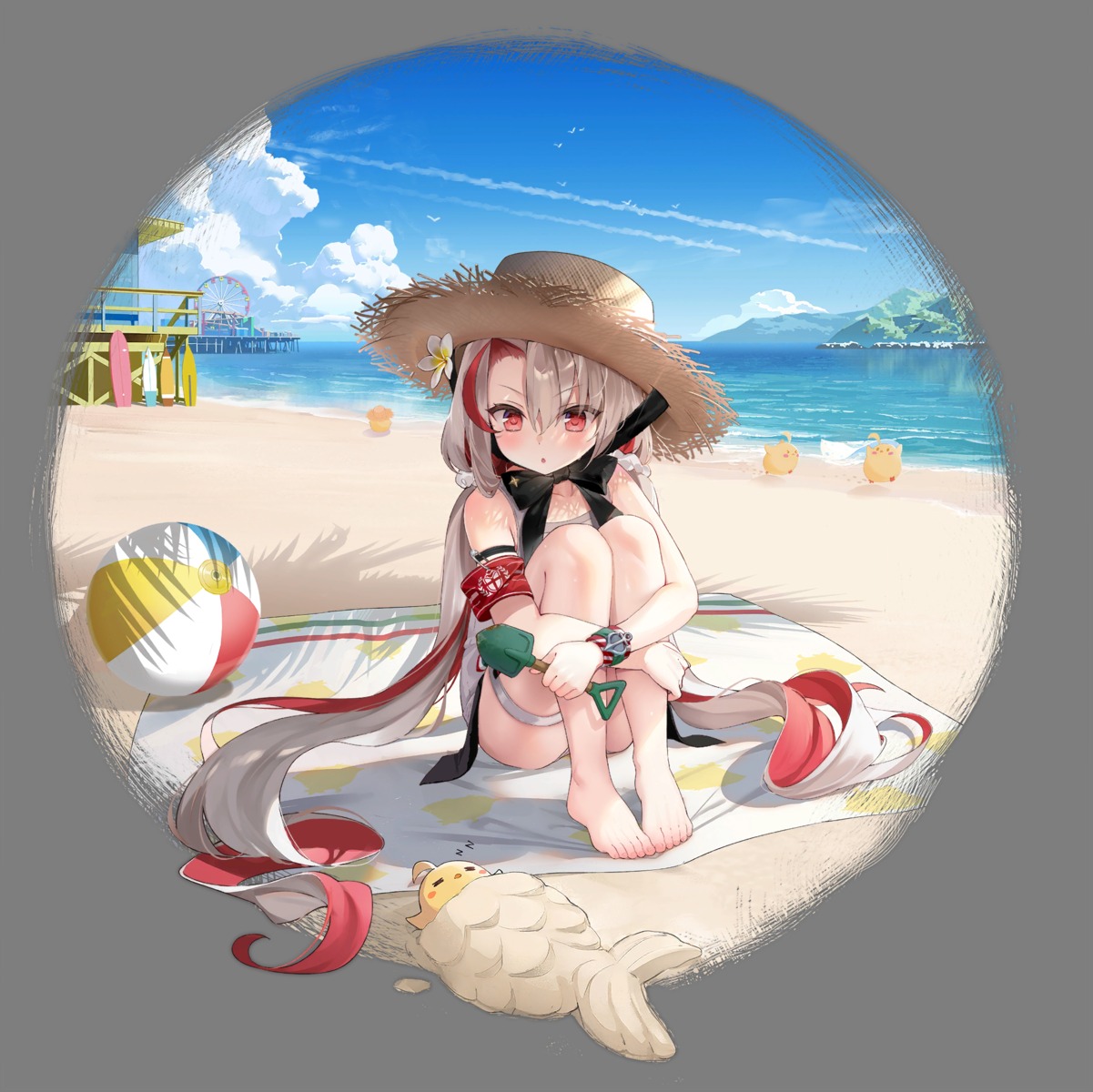 azur_lane, bikini, byulzzi, feet, garter, maestrale_(azur_lane), manjuu_(azur_lane), swimsuits