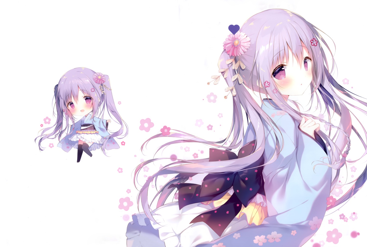 chibi, kozakura_hirari, maid, shiratama, thighhighs, wa_maid