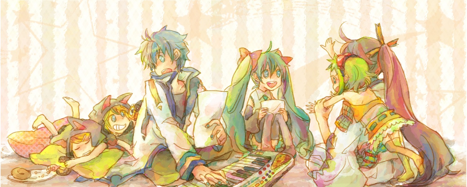 den, gumi, hatsune_miku, kagamine_len, kagamine_rin, kaito, kamui_gakupo, vocaloid