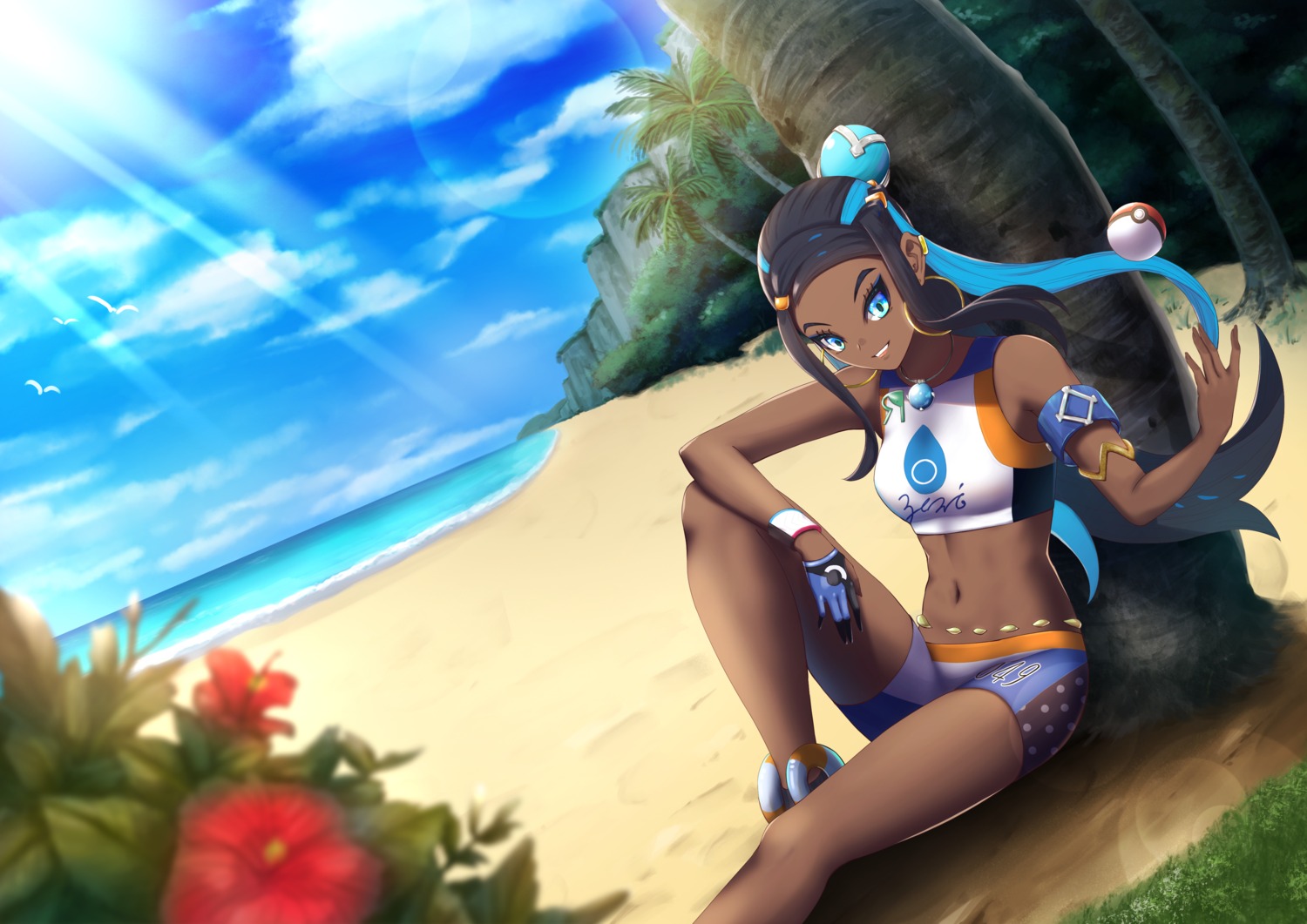 bike_shorts, landscape, mugino0515, pokemon, pokemon_swsh, rurina_(pokemon)