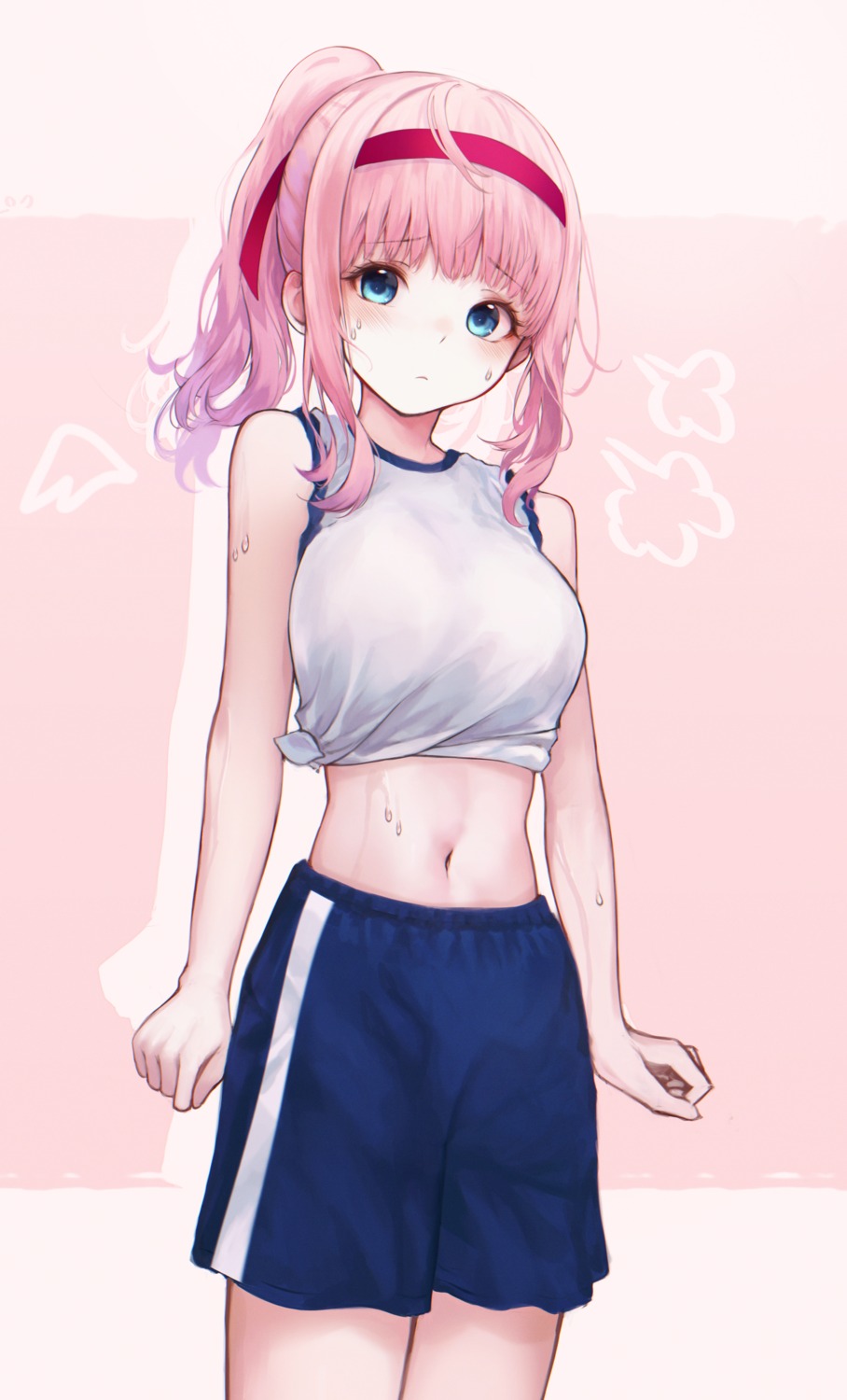 darang, fujiwara_chika, gym_uniform, kaguya-sama_wa_kokurasetai_~tensai-tachi_no_renai_zunousen~, shirt_lift