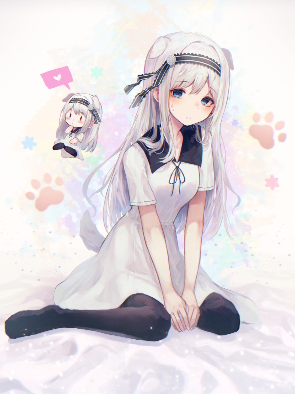 animal_ears, chibi, darang, kaguya-sama_wa_kokurasetai_~tensai-tachi_no_renai_zunousen~, pantyhose, seifuku, shirogane_kei