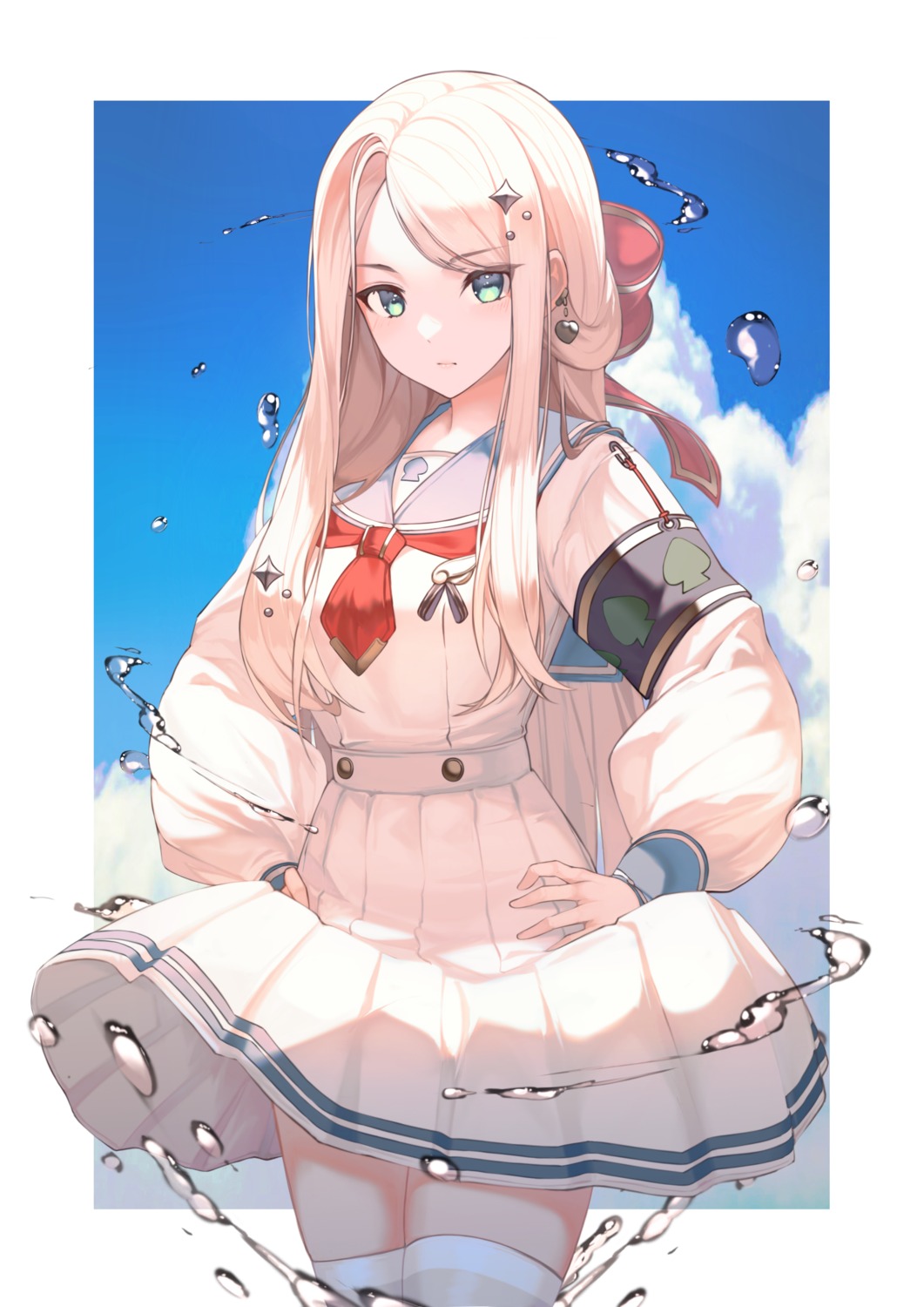 cynd, seifuku, skirt_lift, thighhighs