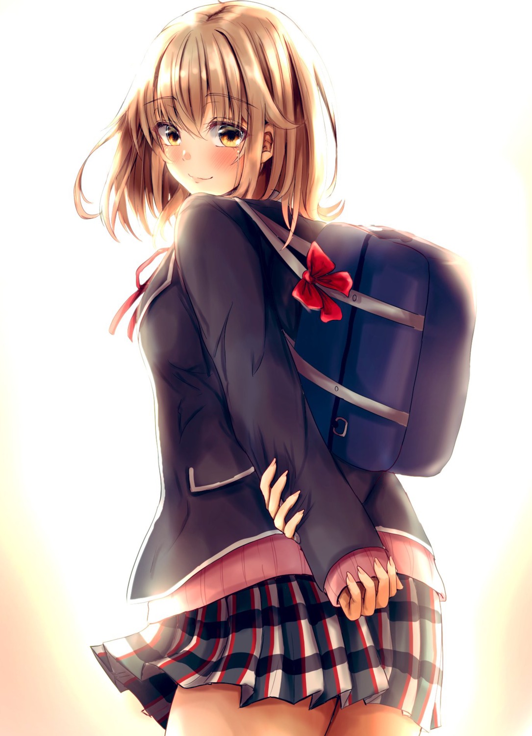 ayachanman, isshiki_iroha, seifuku, skirt_lift, sweater, yahari_ore_no_seishun_lovecome_wa_machigatteiru.