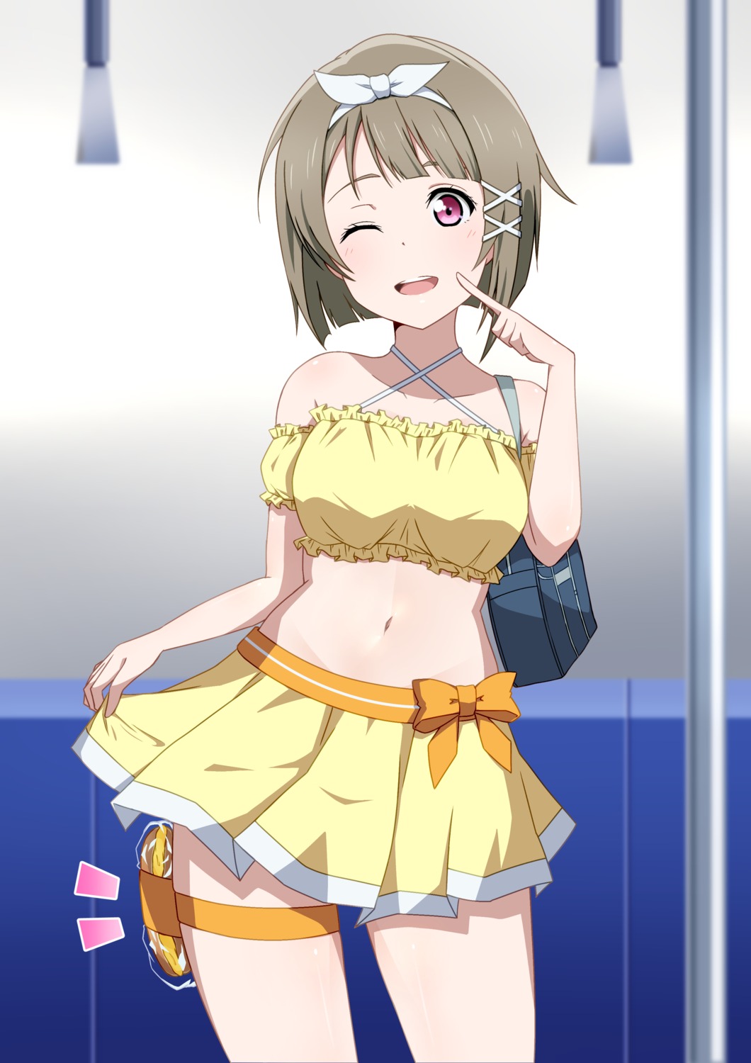 garter, lhm, love_live!_(series), love_live!_nijigasaki_gakuen_school_idol_doukoukai, nakasu_kasumi, skirt_lift