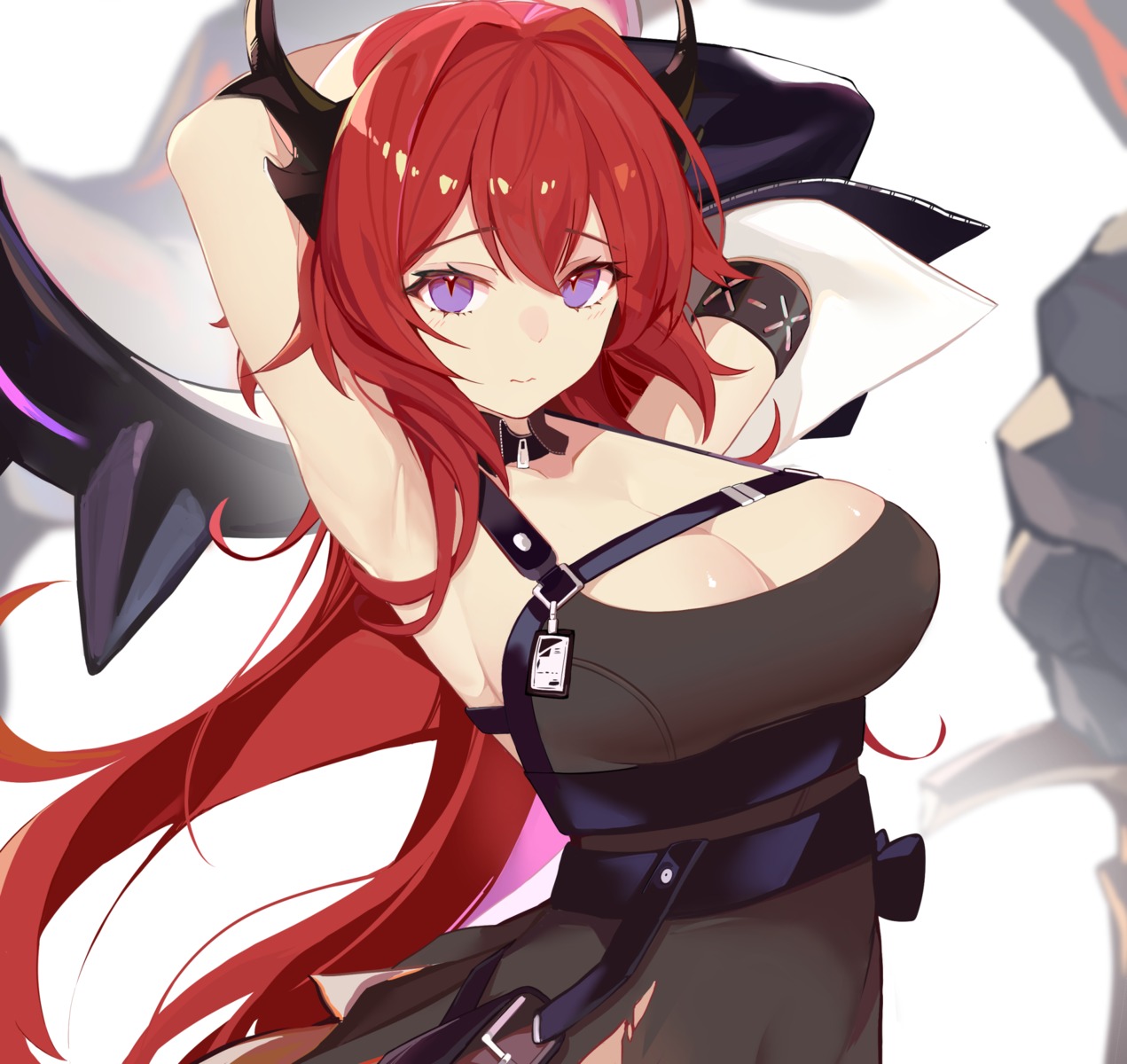 arknights, horns, meow_nyang, surtr_(arknights)