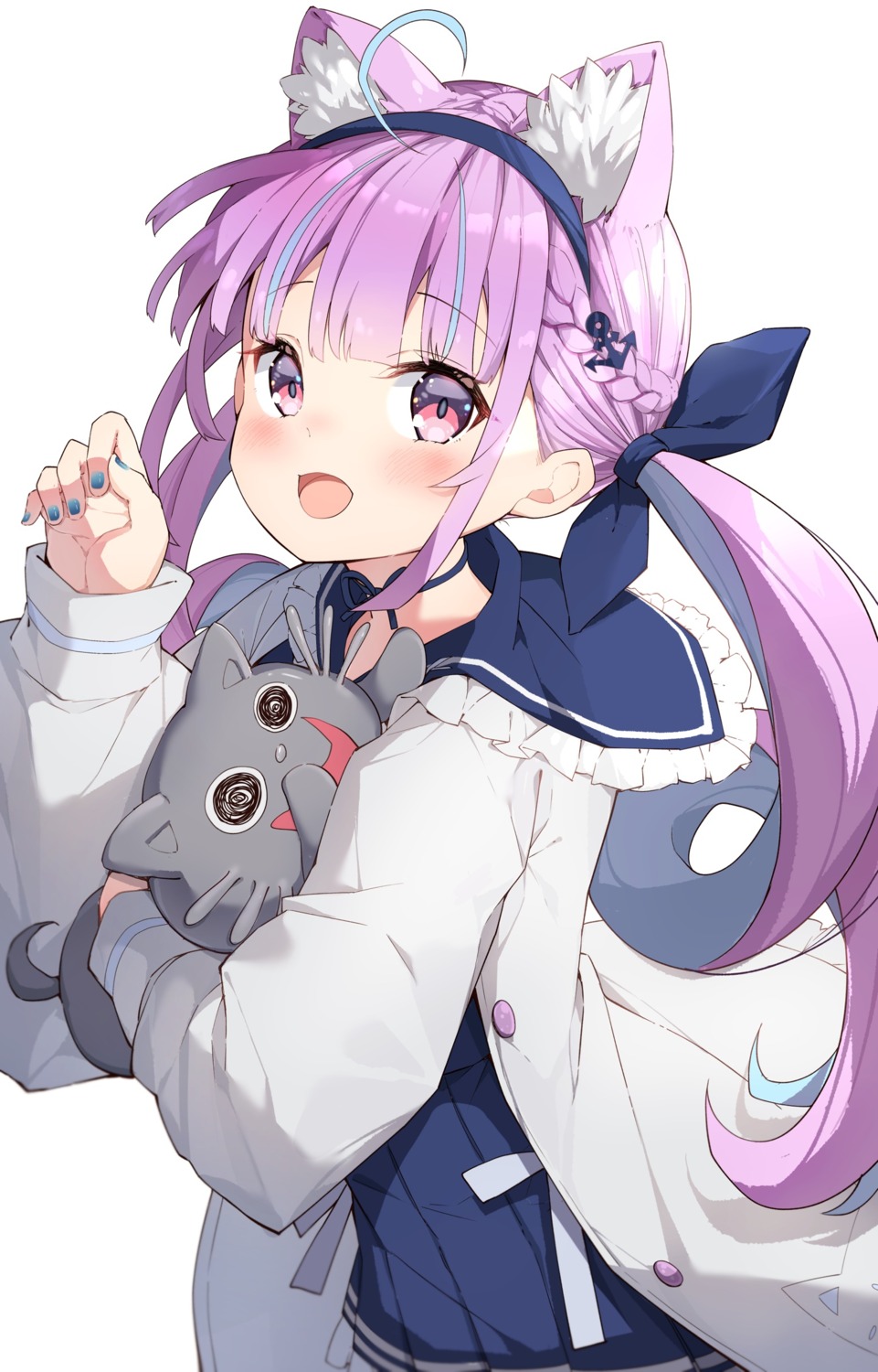 animal_ears, darjeeling_(reley), hololive, minato_aqua, neko, nekomimi, seifuku