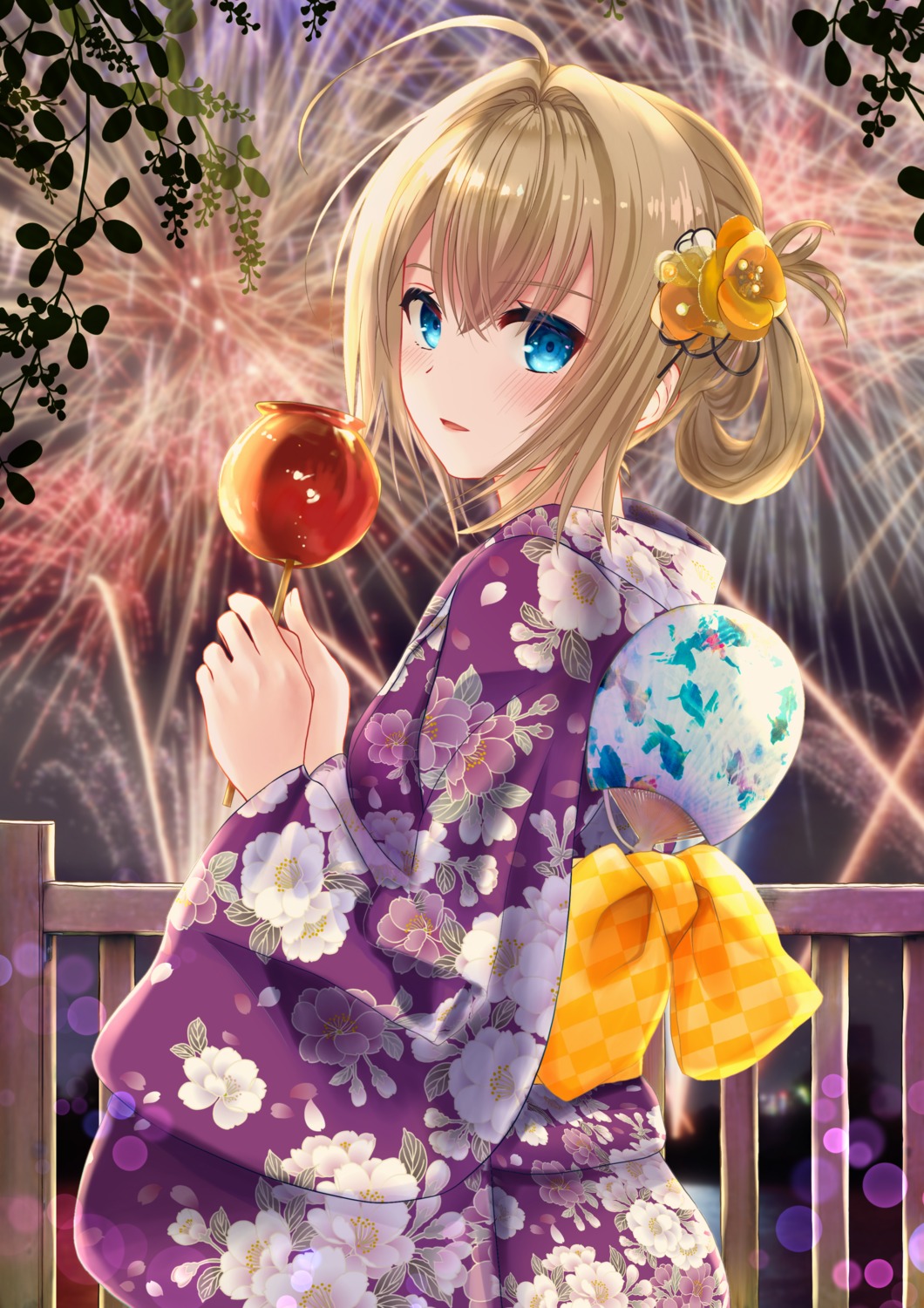 aoe_ui, mishiro_rei, yukata
