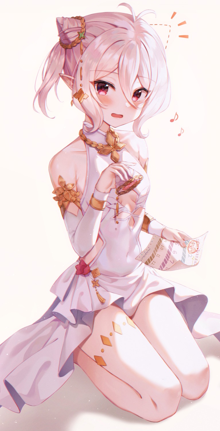 garter, kokkoro, no_bra, pointy_ears, princess_connect!, princess_connect!_re:dive, skirt_lift, wabbajack
