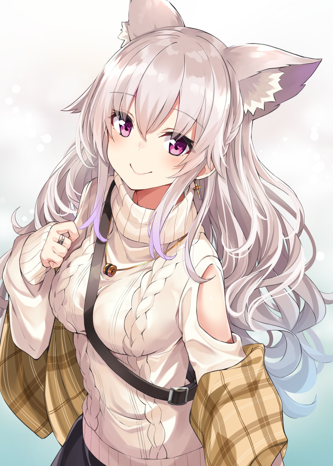 animal_ears, nekomimi, sweater, takehana_note
