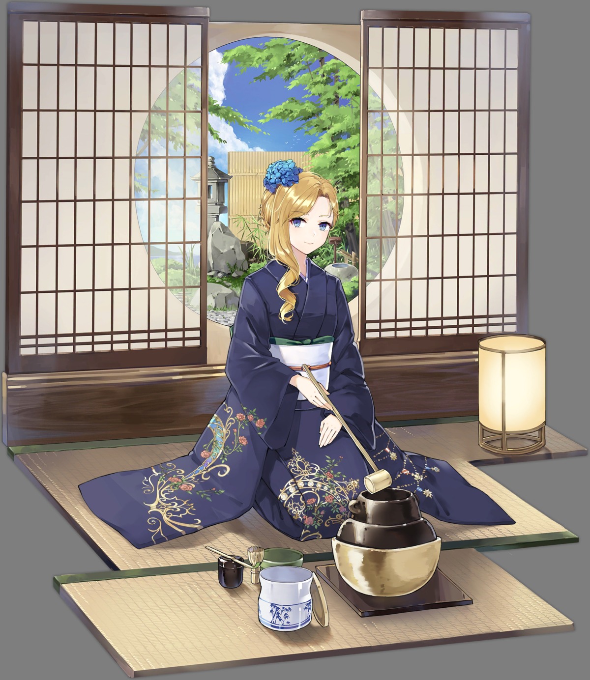 azur_lane, hao_(patinnko), hood_(azur_lane), kimono, transparent_png