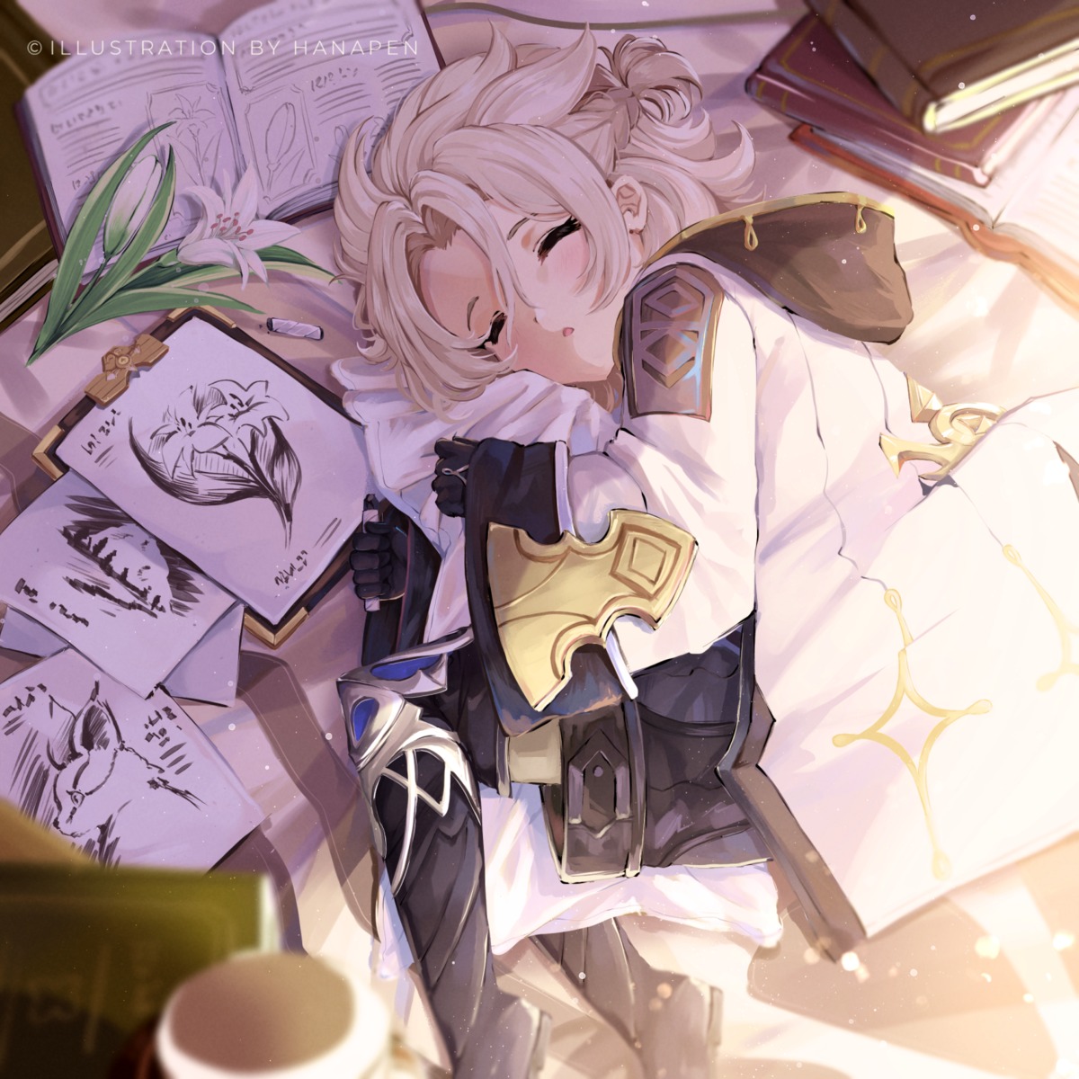 albedo_(genshin_impact), genshin_impact, hanapen, male, signed