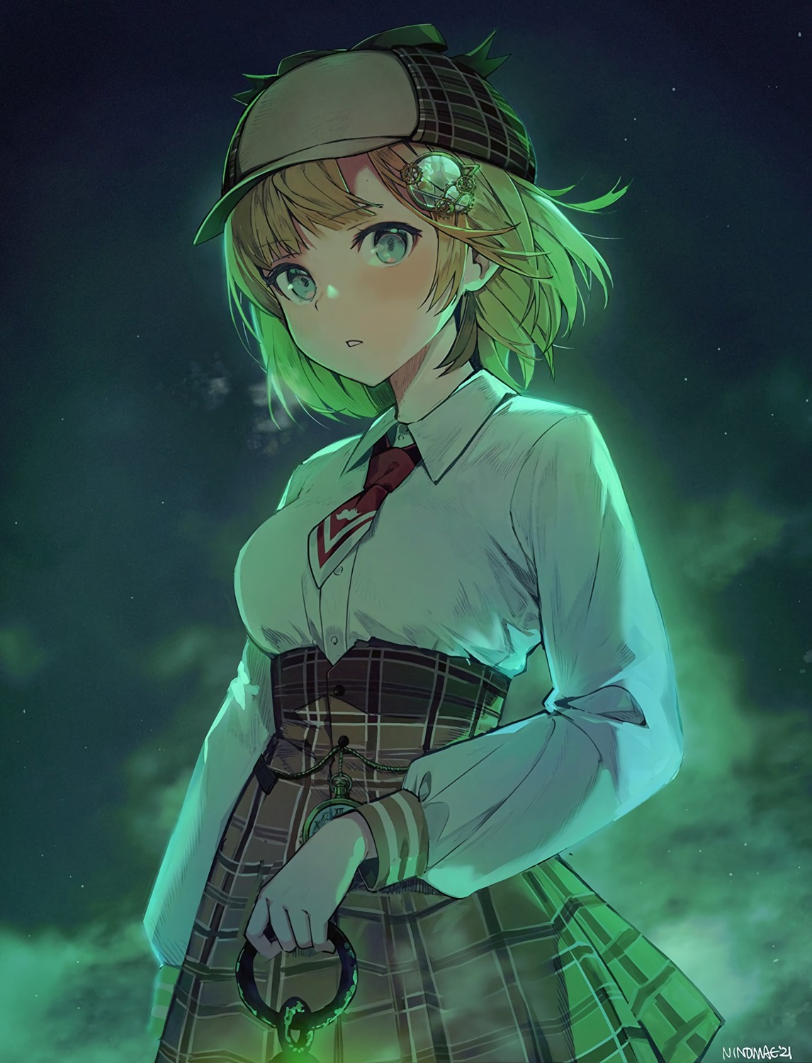 hololive, hololive_english, ninomae_ina'nis_(artist), seifuku, watson_amelia