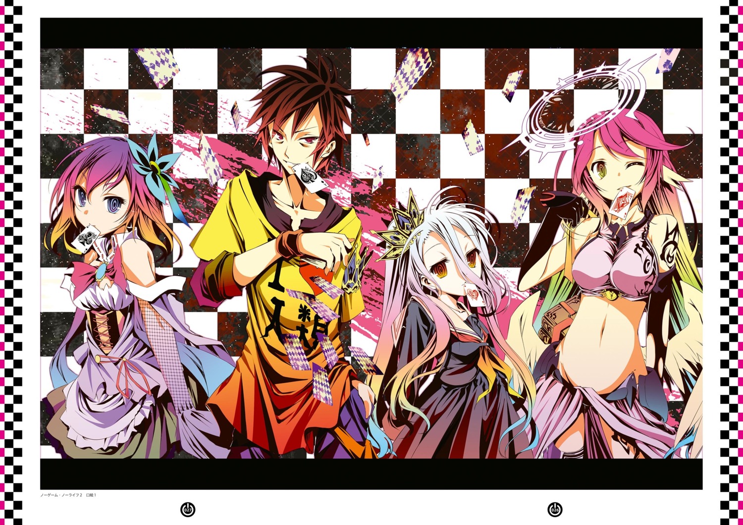 jibril_(no_game_no_life), kamiya_yuu, no_game_no_life, seifuku, shiro_(no_game_no_life), sora_(no_game_no_life), stephanie_dora, tattoo